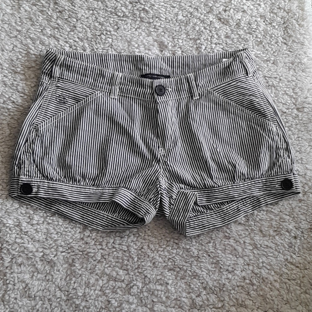 LITTLE MARC JACOBS Cuff Stripe Shorts With Hem Buttons  size 12